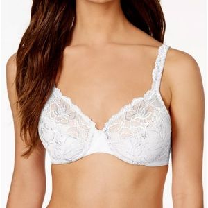 Women's Lace Desire 2-Ply Underwire Comfort Bra 6543 NWT White 36DD